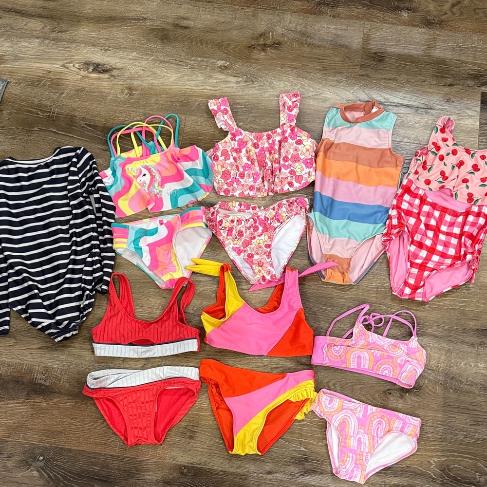 Colorful Kids' Swimwear Set - Lot of 8 Girls Sizes 6/8